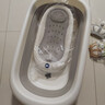 iuu婴儿洗澡盆 可折叠宝宝浴盆大号 洗澡神器躺托浴架新生儿童用品 【北欧灰】+调节感温浴架+脸盆*3 材质：FAD食品级材质检测认证 实拍图