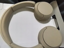 索尼（SONY）WH-CH520 无线蓝牙耳机头戴式电脑手机学习游戏音乐耳机通用适用于安卓苹果 米色 实拍图