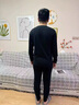 雅鹿男士保暖内衣男加绒加厚套装含羽绒蚕丝防寒加大码秋衣秋裤打底衣 深灰圆领(上衣+裤子套装) XL (109-130斤) 实拍图