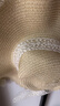 逸兼蕾丝蝴蝶结草帽大帽檐太阳帽度假风沙滩海边遮阳帽仙气沙滩帽 蕾丝飘带草帽【米色】 （建议头围54-58左右） 实拍图