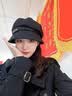 啄木鸟（TUCANO）鸭舌帽子女春夏新款三帽合一百搭大头围渔夫帽褶皱堆堆显脸小盆帽 黑色 鸭舌堆堆帽 (54-59cm)可调节 实拍图
