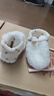 兔兔大文新生婴儿棉鞋子0-1岁秋冬季软底毛毛鞋6-12个月宝宝保暖脚套步前 双面可穿（米白色） 1双 均码 建议0-12个月（内长12CM） 实拍图