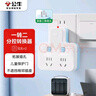 公牛（BULL）转换插头/品字形一转二插座/无线转换插座/电源转换器 适用于卧室、厨房 2位分控开关插座 蓝白 实拍图