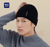 海澜之家（HLA）帽子男士秋冬季保暖加绒毛线针织帽女含羊毛防风防寒 黑色 实拍图