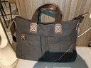 墨一男士帆布手提包休闲单肩斜挎包背包男轻便通勤电脑包大容量公文包 灰黑色加大号 实拍图
