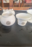 瓷牌茗茶具（cipaiming teaset）羊脂玉功夫茶具套装家用泡茶壶高端送礼德化白瓷喝茶盖碗茶杯整套 《金福》盖碗侧把壶套+茶道 11件 实拍图