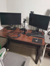 新颜值主义电脑桌电竞桌实木书桌家用台式办公桌学习桌写字桌工作台长条桌子 120*60CM【40MM碳钢腿】胡桃色 实拍图