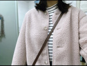 优衣库女装仿羊羔绒摇粒绒圆领开衫/千金风外套472938 472938/10水粉色 3XL 实拍图