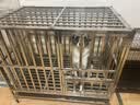 爪墅可折叠不锈钢狗笼子小型中型大型犬带厕所狗笼金毛边牧宠物笼子 【折叠款】长110*宽72*高95【萨摩耶-五黑犬】 实拍图