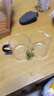 六色茶杯含杯架加厚耐热玻璃品茗杯水杯带把杯功夫茶具喝茶收纳 六色品茗杯（6只）+竹木杯架 100ml 实拍图