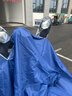 法瑞纳雨衣电动车男女双帽檐雨披加大加厚电瓶车摩托车自行车骑行雨具 8XL(电动车+摩托车遮脚款）蓝色 实拍图