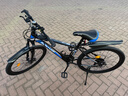 EG7山地自行车成人学生变速越野单车双减震赛车26寸青少年男女 辐条【升级减震 超强承重】黑蓝 26寸21速【适合：160-180CM】 实拍图