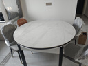 晨巢 岩板餐桌 实木餐桌椅组合现代简约可伸缩折叠吃饭桌子餐厅家具 黑白框架亮光雪山白-111皮椅 1.35米一桌六椅-12MM岩板厚度 实拍图
