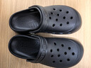 朴西洞洞鞋女夏季厚底踩屎感情侣防滑拖鞋 烟墨黑  39-40  实拍图
