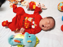 传乐星（CHUANLEXING）蛇宝满月婴儿衣服百天百日宴秋冬款男女新生儿连体衣喜庆套装 我满月啦-福蛇(春秋长款+帽袜) 59cm (9-12斤/0-3月)满月 实拍图
