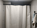 施香曼浴帘套装免打孔L型隐形防水防霉布艺浴室隔断帘淋浴弧形干湿分离 米白色 B 款杆+ 2 米宽+ 2 米高浴帘 实拍图