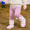 迷你巴拉女童冬新款裤子萌趣可爱弹力长裤【打底裤】 紫红60211 80 cm 实拍图