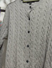 优衣库女装纽花圆领针织开衫/毛衣外套空调衫通勤秋冬新款481477 03 灰色 S 实拍图