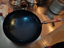 章丘铁锅正宗手工锻打铁锅无涂层物理不粘锅炒锅老式家用炒菜锅厨具轻音 标准版古法烤蓝(已干烧） 34cm 实拍图