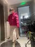 珂莱蒂尔冬季大朵白鹅绒通勤气质淑女连帽鹅绒羽绒服外套女 艳紫红 S 实拍图