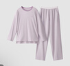 蕉内（Bananain）棉棉305H男女士睡衣睡裤纯棉情侣家居服套装春秋季长袖长裤不闷汗 【女士】粉紫 2XL 实拍图