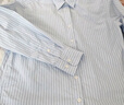 优衣库女装全棉条纹衬衫/长袖衬衣薄外套25秋冬新款479079 61 水蓝色 S /155/80A 实拍图