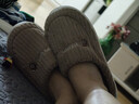 小熊小兔新款秋冬季情侣保暖学生男拖鞋女厚底防滑外穿居家棉拖鞋 小熊小兔棉拖-咖色 38-39 适合37-38 实拍图