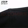 JEEP SPIRIT卫衣男春秋新品男士大码纯色长袖圆领T恤运动休闲时尚棉质 加绒款 黑色 6555B 2XL （建议145-165斤） 实拍图