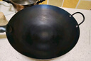 荣事达（Royalstar）章丘手工锻打铁锅老式炒锅无涂层不粘炒菜锅圆底燃气灶有盖40cm 实拍图