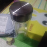 500ml双层高硼硅耐高温玻璃 透明耐热防烫水杯带盖泡茶杯 银色盛景钢盖千层特大杯 500ml 1只 实拍图