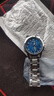 男士时尚商务手表三针数字刻度表盘潮流钢带青少年腕表石英表 蓝色【手表+送调表器】 实拍图