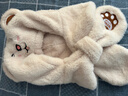 亨凯利儿童帽子冬天婴儿围巾一体冬季护耳男童女童宝宝毛绒防风围脖米色 实拍图