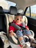 Heekin德国 儿童安全座椅汽车用0-4-12岁婴儿宝宝360度旋转ISOFIX硬接口 尊享灰(遮阳棚+上拉带+侧保护) 实拍图