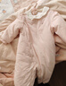 戴维贝拉（DAVE＆BELLA）新生儿夹棉连体衣女宝宝百天衣服冬装新款初生婴儿外出服幼童爬服 粉底印花【现货】 59cm （建议身高52-59cm） 实拍图