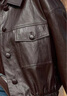 三彩2025秋季新款PU皮衣外套翻领宽松落肩袖上衣开衫皮夹克M 咖啡色 S 155/80A 实拍图