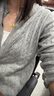 优衣库女装纽花圆领针织开衫/毛衣外套空调衫通勤秋冬新款481477 03 灰色 XL 实拍图