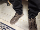 卡帝乐鳄鱼（CARTELO）男鞋冬季潮流休闲鞋子男厚底工装皮鞋男士马丁鞋 卡其加绒 42  实拍图