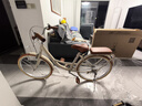 飞鸽（FLYING PIGEON）自行车成人通勤车自行车学生单车成人自行车通勤自行车女士自行车 标配奶油米|单速|辐条轮+礼包 24寸适合150-170cm 实拍图