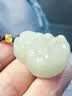 7000年和田玉吊坠玉佛公女款足金金珠 浅白晴礼物30mm 实拍图