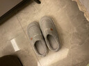 洁丽雅棉拖鞋女士秋冬季包跟室内家居家用情侣保暖防滑毛绒男士冬天棉鞋 灰色 42-43 (适合41-42码) 实拍图