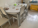 鲁菲特餐桌家用餐桌椅组合现代简约可伸缩方圆两用大小户型家用餐厅饭桌 雪山白桌面+高级灰【木椅】 1.35m 1桌6椅 实拍图