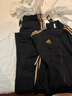 阿迪达斯 （adidas）运动套装男2025秋季跑步运动套装防风夹克收腿裤两件套 黑/金 XL 实拍图