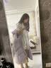 三彩冬款防水云朵羽绒服连帽长款白鸭绒外套保暖被子服女 淡紫色 XS 150/76A 实拍图