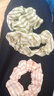 大肠发圈发带日系女士简约百搭格子头绳少女扎马尾头饰女 格子大肠圈三根装棕粉绿 实拍图