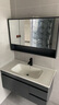 恋派浴室柜 陶瓷一体盆卫生间洗脸盆柜组合悬挂式洗漱台智能洗手盆柜 普通镜柜】珠光灰+陶瓷盆 100cm 实拍图