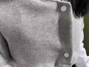 南极人纯棉护肩保暖睡觉肩周炎坎肩男女士颈部孕妇月子防护中老年人披肩 灰色-有领短袖款均码 实拍图