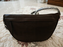 裘真头层植鞣牛皮休闲月牙包复古简约百搭单肩斜挎包女小包 咖啡色 实拍图