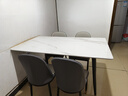 全品屋岩板餐桌家用4-6人小户型桌椅组合长方形现代简约吧台吃饭大桌子 【27MM厚】亮光雪山白 送货入户 140cm 【宽80CM】一桌四椅 实拍图