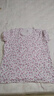 AB母亲节纯棉女中老年夏薄款家居服妈妈上衣宽松大码印花短袖汗衫 蓝粉花【上衣】 XL 实拍图