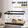 Barbarous Growth乌龟缸家用带晒台爬台生态亚克力饲养箱造景水循环客厅造景小鱼缸 裸缸+十件大礼包【爬友推荐】 PET材质30*18*18【高清透白】 武士黑【热卖推荐】 实拍图